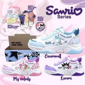 Sepatu Sneakers Anak Perempuan Paud Tk Sd size 26-35 Cinamoroll Karakter Sunrio My Melody lucu