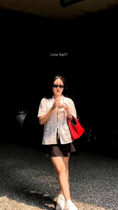 LACE TOP BRUKAT RIBBON TIED