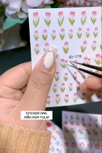 Sticker dán móng trang trí nail mẫu hoa Tulip
