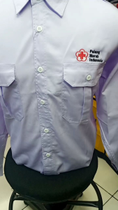 kemeja PMI|baju PMI|seragam PMI BORDIR FREE NAMA