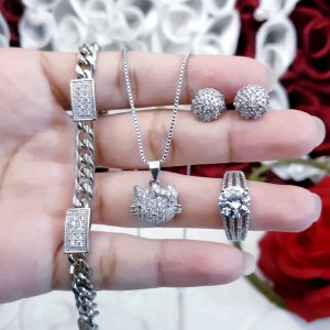Xuping Set Gelang Cincin Permata Silver XDS76