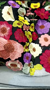 Bahan tille bordir tridi bunga garden 3D premium tridi bisa cod