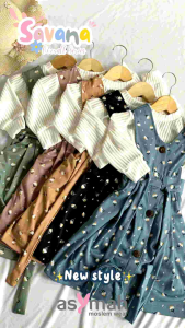 Pakaian Muslim Anak Perempuan Set Overall Savana Series Warna Denim by Asymah