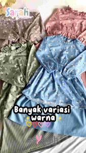 Asymah One set muslim Pakaian anak perempuan setelan rok Sarah series Warna Turkish