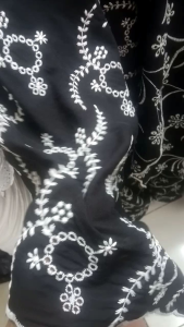 bahan kain katun bordir two tone