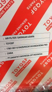 FILTER UDARA /CABIN AIR FILTER MOBIL RAIZE/ROCKY/AVANZA/XENIA FWD KODE PART 1780-BZ110 TOYQSF GEUNIN PART