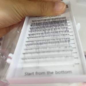 Lông Mi Màu Ombre Trắng ( Trắng đen trắng xanh ) Phát Quang Dùng Nối Mi