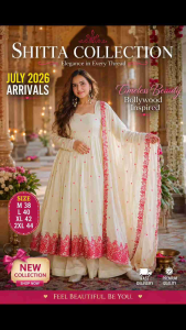 [PRE-ORDER] 2026 JULY SHITTA COLLECTION NEW BOLLYWOOD ANARKALI DRESS WITH PALAZZO & DUPATTA | PREMIUM EMBROIDERED PARTY WEAR | ANARKALI GOWN WITH PALAZO