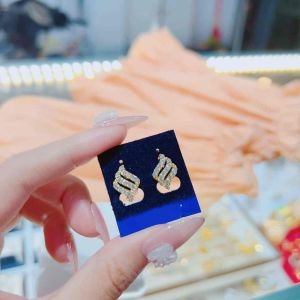 Bông tai 3 hàng SÓNG nhí khoá đùi gà mạ vàng kami trang sức sỉ BL33