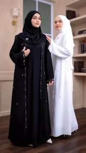 MAHREEN ABAYA By Elha Gamis Terbaru Edisi Eid Adha 2025 Bahan Ceruty Babydoll Full Puring Higet Aplikasi Payet Cantik Gamis 2 Layer Elegant