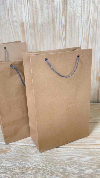 (Isi 12pcs) Paper bag polos R7 20x10x25 tas kertas coklat / paper bag murah polos