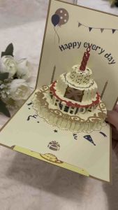 [พร้อมส่ง] การ์ดวันเกิดป็อปอัพ 3D มีไฟ มีเพลง การ์ด Happy Birthday การ์ดมีเพลง