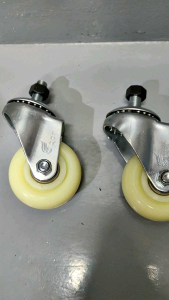 ล้อรถเข็น ลูกล้อ ล้อไนล่อนแบริ่ง ขาปั้มขนาด 3นิ้ว 4นิ้ว 5นิ้ว เกลียวละเอียด 4หุน พร้อมน๊อตตัวเมีย