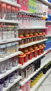 [Buy 1 Get 1] Miniso X One Piece Classic Collection Hat Plastic Tumbler with Straw Botol Minum Plastik Tutup Topi Luffy Tumblr 640ml Kitchenware Water Bottles