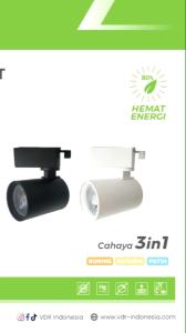 Lampu Rel VDR Track Spot Light LED 3 In 1 Putih Natural Kuning / Track Light VDR 7 watt