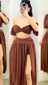 CALESHA | Roxanne Summer Terno Skirt  Double Lining Padded Top Terno Skirt with Short [Fit S-L] Summer Outfit ideas| Beach wear| Beach Ootd| Summer Ootd| Best Seller Trendy Summer wear| Casual Womenswear| ClassyStylish & Chic
