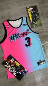JERSEY BASKET WADE MIAMI HEAT PINK BIRU BLUE VICE VERSA 3 CITY 2022 2023 SWINGMAN