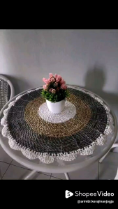 Taplak Meja Tamu Anyaman Seagrass Oval / Table Runner Seagrass ukuran 40x80 cm Kerajinan Jogja