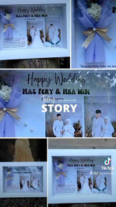 (TANPA PO) Kado flower in frame 3D - edelweiss in frame - flower mix photo in frame 3D - kado wedding - kado ulang tahun - kado anniversary - kado graduation - dried flower in frame - kado aesthetic