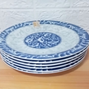 SET FOR 6 PIECES CERAMIC ORIENTAL BLUES DINNER PLATE / FLAT PLATE SIZE 10 INCHES