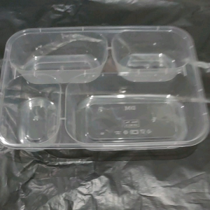 Thinwall Lunch Box bento sekat 4 sudah plus tutup isi 25 pCs