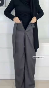 Obi pants - Riyana clothes- Celana Highwaist Trouser Loose Pants - Celana Kulot Kantor Formal Anti Kusut Casual