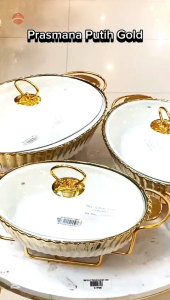 prasmanan mangkuk queenrose keramik gold tempat penyimpanan makanan sambal wadah serbaguna