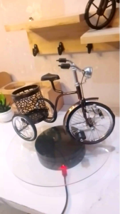 hiasan rumah miniatur sepeda keranjang besi