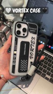 VORTEX KICK Stand Holder Case With Phone Strap - Hardcase/ Casing HP For iPhone 11 12 13 14 15 16 PRO MAX PLUS