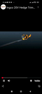 INGCO รุ่น CHTLI20461 เครื่องตัดแต่งพุ่มไม้ไร้สาย20V ของแท้100%