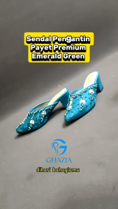 GHAZIA - 102 Sandal Pengantin Flat Wedding Shoes Wanita Brukat Payet Jepang Pengantin Pesta