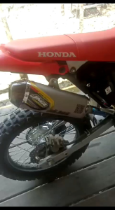 KNALPOT KLX/CRF SANDBLAST UJUNG CARBON NEW LOGO & LEHER BLUE POWERBOOM JMR RACING