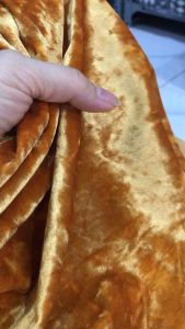 Vải nhung tuyết hoa màu vàng nghệ co giãn 4 chiều mềm rũ (khổ 1m6)may đầm váy áo dài thời trang