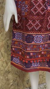 เดรสเกาหลีผ้าทอพื้นเมืองเหนือ เดรสผ้าทอพื้นเมืองสไตล์แดจังกึม มีกระเป๋า