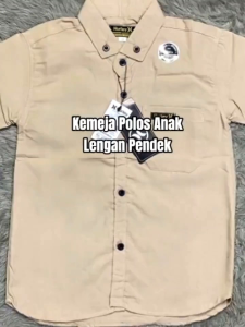 Kemeja Anak Polos Untuk Usia 0-9 Tahun Bahan Katun Adem Dan Halus High Quality