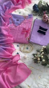 LAUNCHING NEW BEAUTIFUL PURE LINENE COTTON TOP MATCHING WITH PANTS AND LACE DUPPATA