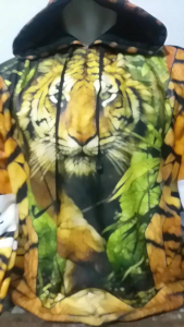 Hoodie Pria Lengan Panjang Pull Over Jaket macan 2023 Polyester Grafis Cetak Penuh