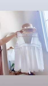 คอลเลคชั่นใหม่ เสื้อกล้าม เสื้อสายเดี่ยว คอเหลี่ยม สีขาว กลิ่น การสวย การใช้งานหนัก หุ้น ผ้าฝ้ายฟอกนุ่มน่ารัก ผ้าเชิงใบหน้า ราคาถูกต้อง ปิดหลังทุกผูกโบว์ ใส่ไปเที่ยวทะเล หรือคาเฟ่ ไม่ย้ำหรือไม่เป็นแท้เที่ยว ผ้าตัดสินใจใหม่กับคุ