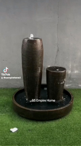 S20 Feng Shui 4 ft Round Water Pond Pot Fountain Kolam Air Sandstone Garden Water Feature Balinese 风水流水喷泉瀑布池 Quiet