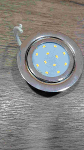 LED Holder with 220V for home cabinet wardrobe kitchen living - round shape - clear casing - 9 LED lights - white wire - suitable for indoor use