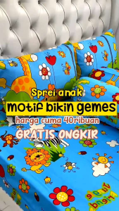 SPREI MOTIF JUNGLE LAND UK 180X200 KASUR NO 1 / SPREI ANAK