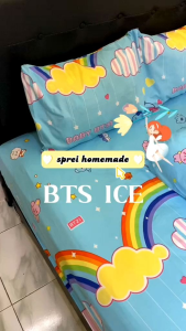 SPREI MOTIF BTS CHIBBI BT21 // SPREI ANAK MOTIF LUCU UK 120X200 & UK 180x200 // SPREI BT21 ARMY