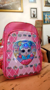 Tas Ransel Gambar Timbul 3D LED Lampu Anak Cewek Paud/TK 14in