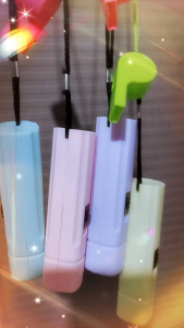 2in1 Pastel Colored Emergency Flashlight with Whistle Set