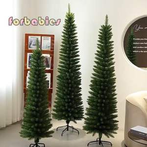 Slim Christmas Tree 4FT/5FT/6FT/7FT Metal Stand Artificial Christmas Tree Decor Decorations For Home