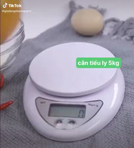 Cân tiểu ly điện tử nhà bếp mini định lượng 1g - 5kg làm bánh độ chính xác cao kèm 2 viên pin AAA