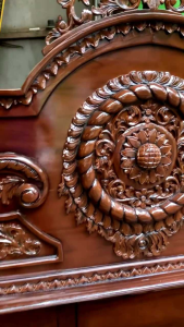 Divan Ukiran Jati motif gong - Tempat Tidur ukir Jati - Dipan Jati ukir