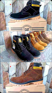 Sepatu Safety Caterpillar Proyek Ujung Kulit Besi - Safety Shoes Boot - Sepatu Kerja Lapangan Kulit Sintetis Semi Boots Sepatu Pria Safety Boots Terbaru