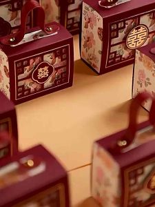 喜糖盒古典手提款小号喜事结婚WEDDING CANDY BOX CLASSIC HANDLE