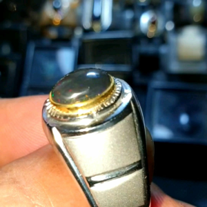 cincin batu kalimaya black opal asli banten